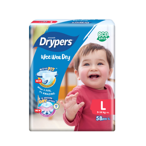 58 pcs Drypers WeeWee Dry L58