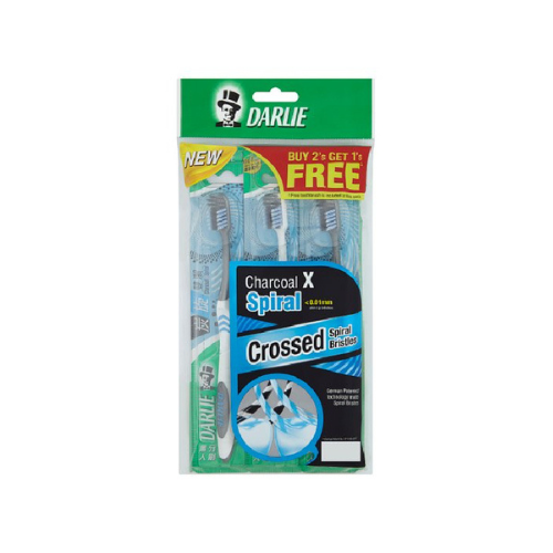 3pcs Darlie Toothbrush Charcoal Crossed Spiral