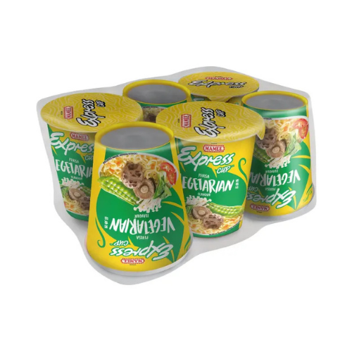 6 x 65g Mamee Express Vegetarian Cup Instant Noodle