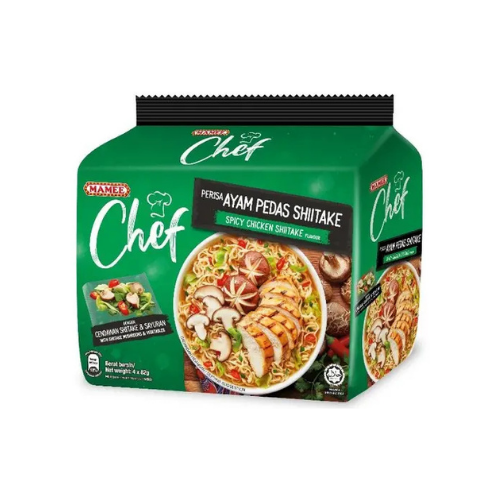 4 x 78g Mamee Chef Spicy Chicken Shiitake