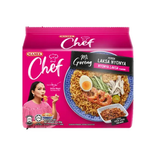 4 x 93g Mamee Chef Laksa Nyonya Goreng