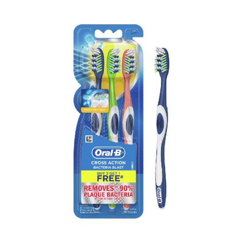 3 pcs Oral B Cross Action Bacteria Blast