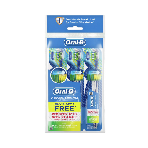 3 pcs Oral B Cross Actionindicator Polybag
