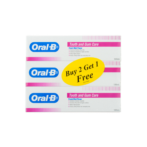3 x 100g Oral B Toothpaste Tooth & Gum Care Fresh Mint