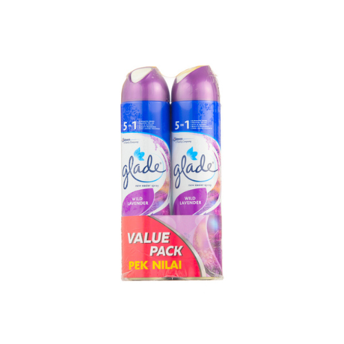 2 x 320ml Glade Aerosol Wild Lavender Twin Pack