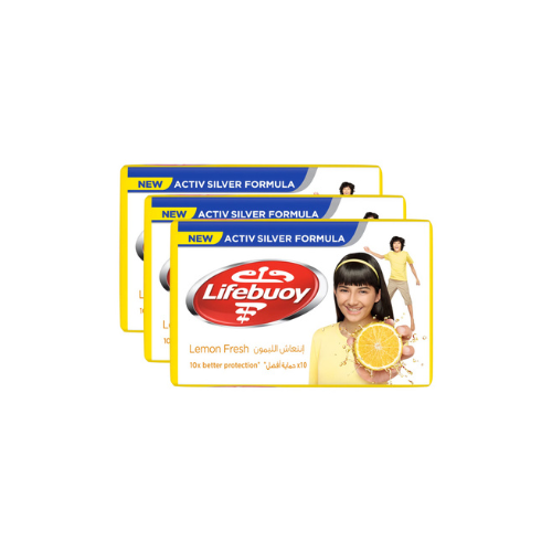 3 x 100g Lifebuoy Soap Bar Lemon Fresh