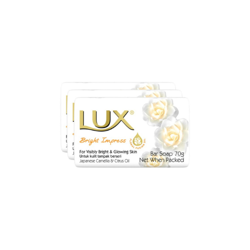 3 x 70g Lux Bar Soap Bright Impress
