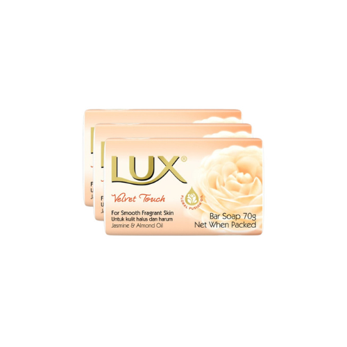 3 x 70g Lux Bar Soap Velvet Touch