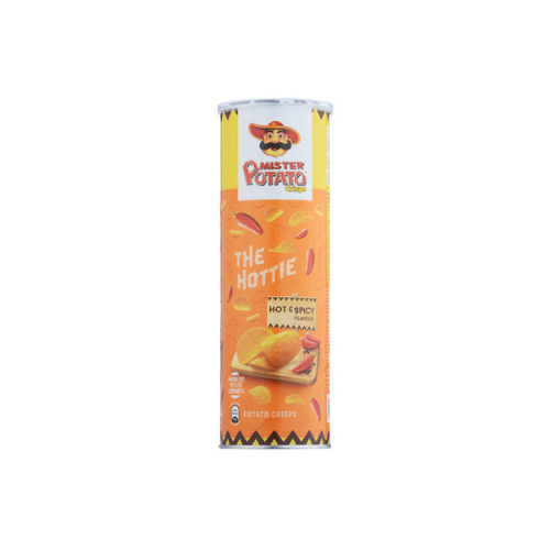 125g Mister Potato Hot & Spicy Crisps Can