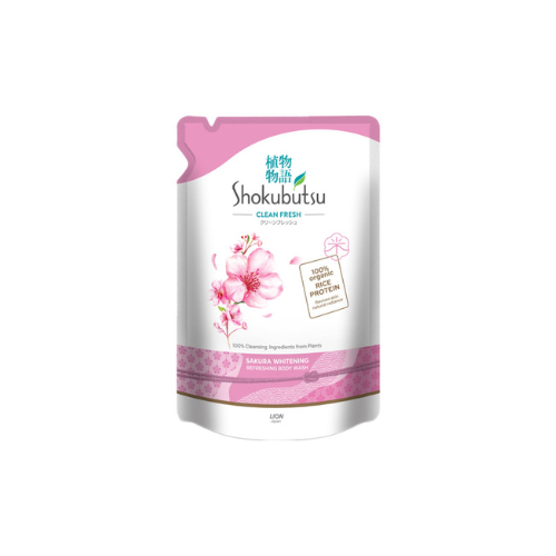 800g Shokubutsu Shower Foam Clean Sakura Whitening Refill