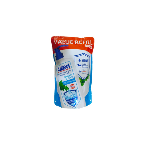 800g Aiken Antibacterial Shower Cream Pouch Protect & Cool