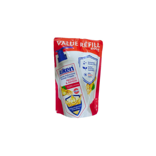800g Aiken Antibacterial Shower Cream Pouch Protect & De-Stress