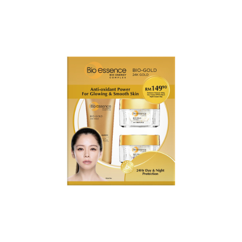 3's Bio Essence Bio-Gold Cleanser+Day Spf 25+Night Cream Pack