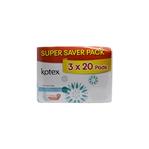 3x20pcs Kotex Natural Care Maxi Non Wing Anti Bacterial