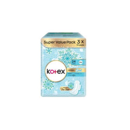 3x14pcs Kotex Maxi Wing Herbcool 24cm