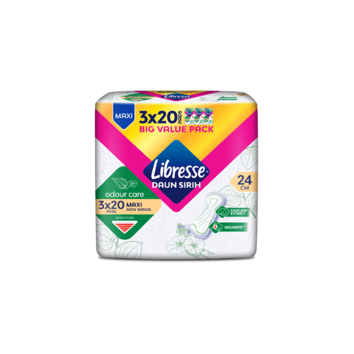 3x20pcs Libresse Odour Care Maxi Non Wing 24cm