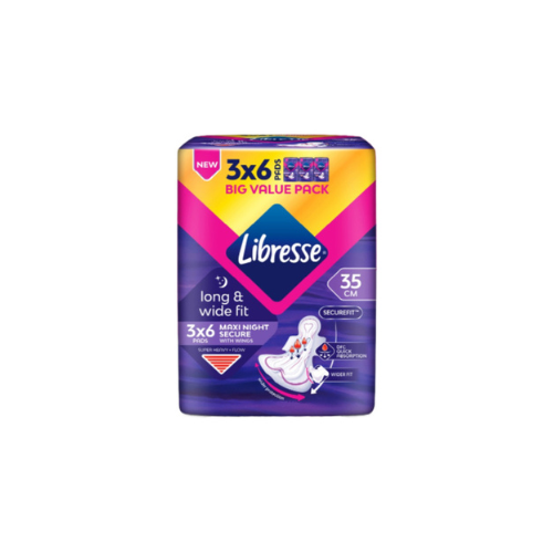 3x6pcs Libresse Odour Care Maxi Night Wing 35cm