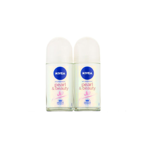 2x50ml Nivea Female Deodorant Roll On Pearl & Beauty