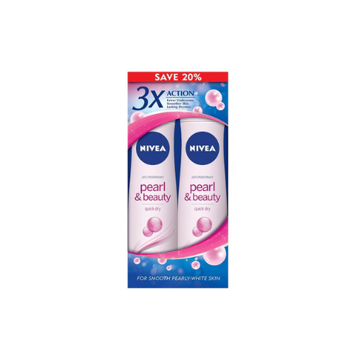 2x150ml Nivea Female Deodorant Spray-Pearl & Beauty