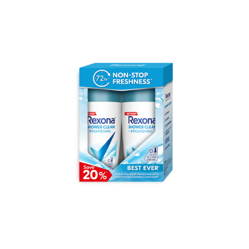 2x45ml Rexona Women Deodorant Roll On Shower Clean