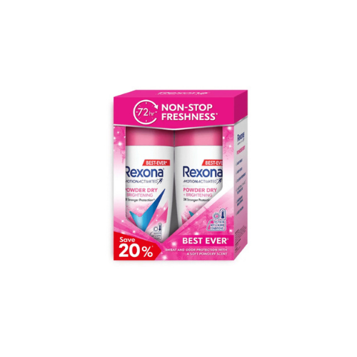 2x45ml Rexona Women's Deodorant Roll On Powder Dry