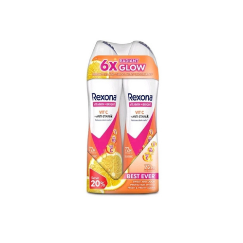 2x135ml Rexona Female Deodorant Spray Anti Stain Twinpack