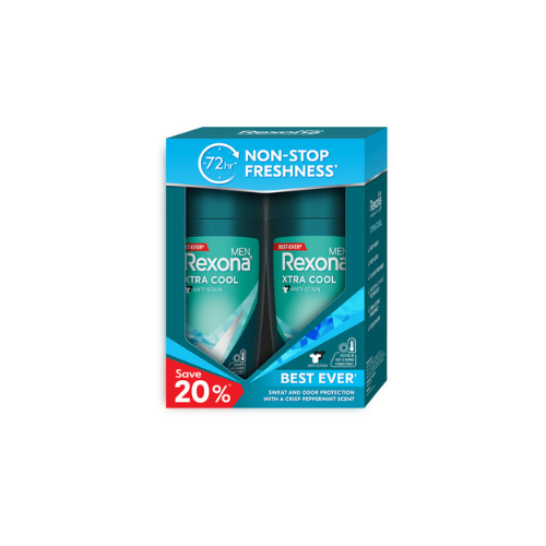 2x45ml Rexona Men Deodorant Roll-On Extra Cool