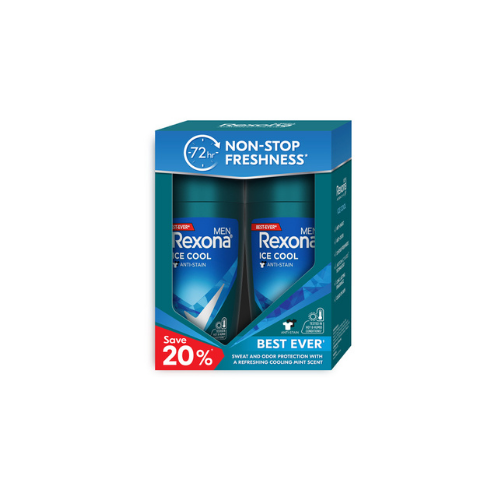 2x45ml Rexona Men Deodorant Roll On Ice Cool