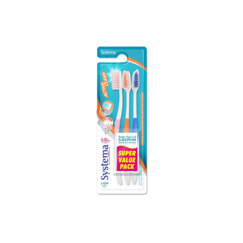 3pcs Systema Toothbrush Active Clean