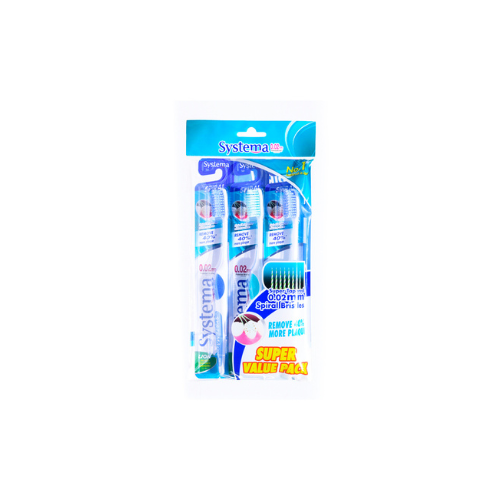 3pcs Systema Toothbrush Spiral Valuepack