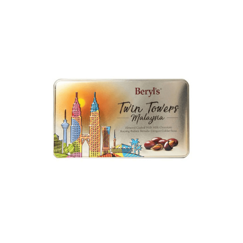 180g Beryl's Twin Towers Malaysia Almond Coated With Milk Chocolate