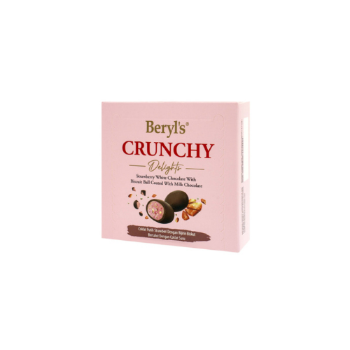 60g Beryl's Crunchy Delights Strawberry White Chocolate Biscuit Ball With Milk Chocolate