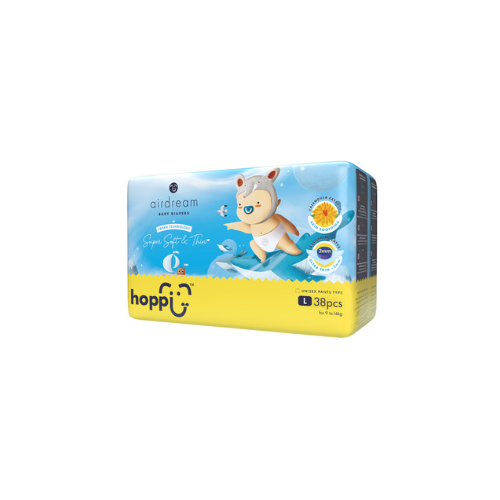 38pcs Hoppi Air Dream Diaper Pants L