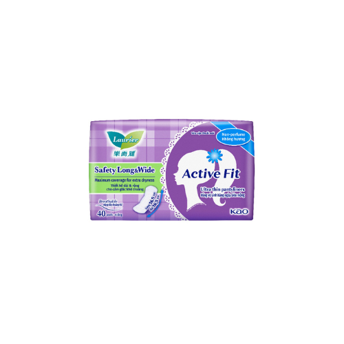 2x40's Laurier Pantyliners Active Fit Long & Wide Non- Perfume