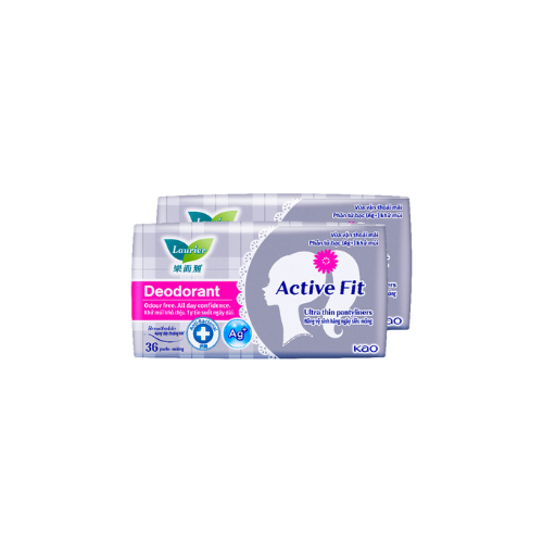 2x36's Laurier Pantyliners Active Fit Deodorant Ag+