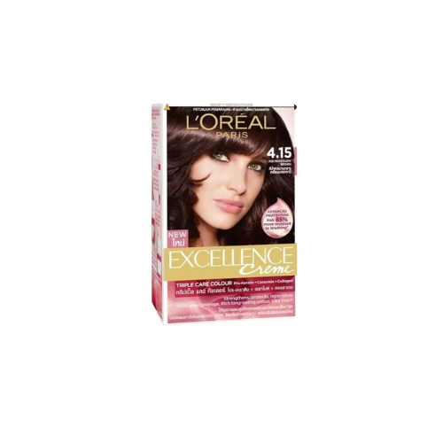 40g Loreal Excellence Creme Pro-K Ash Mahogany Brown 4.15