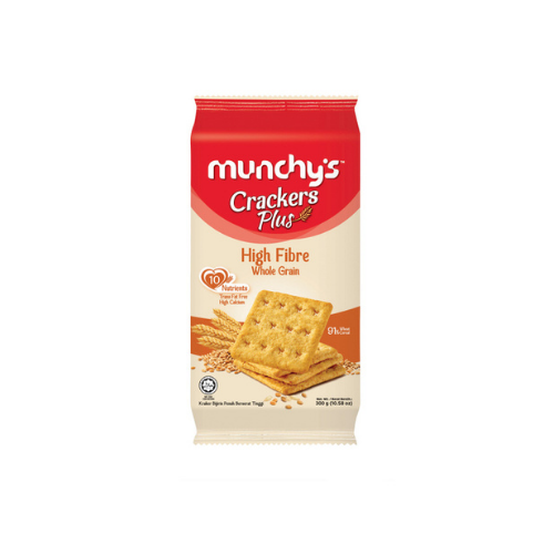 300g Munchy's Crackers Plus High Fibre Whole Grain